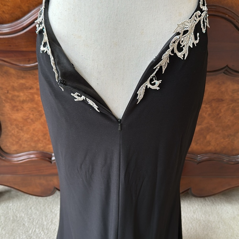 Stunning LaFemme Black & Silver Prom Dress - Picture 11 of 17